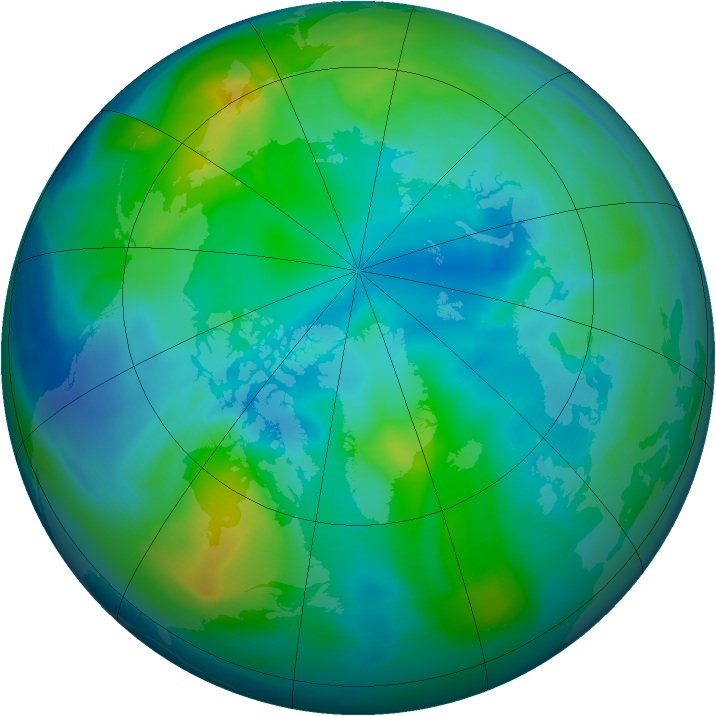 Arctic ozone map for 14 October 2006